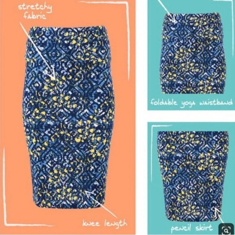 NWT Floral Black and Turquoise Rose Stretchy Pencil Skirt - Picture 5 of 5
